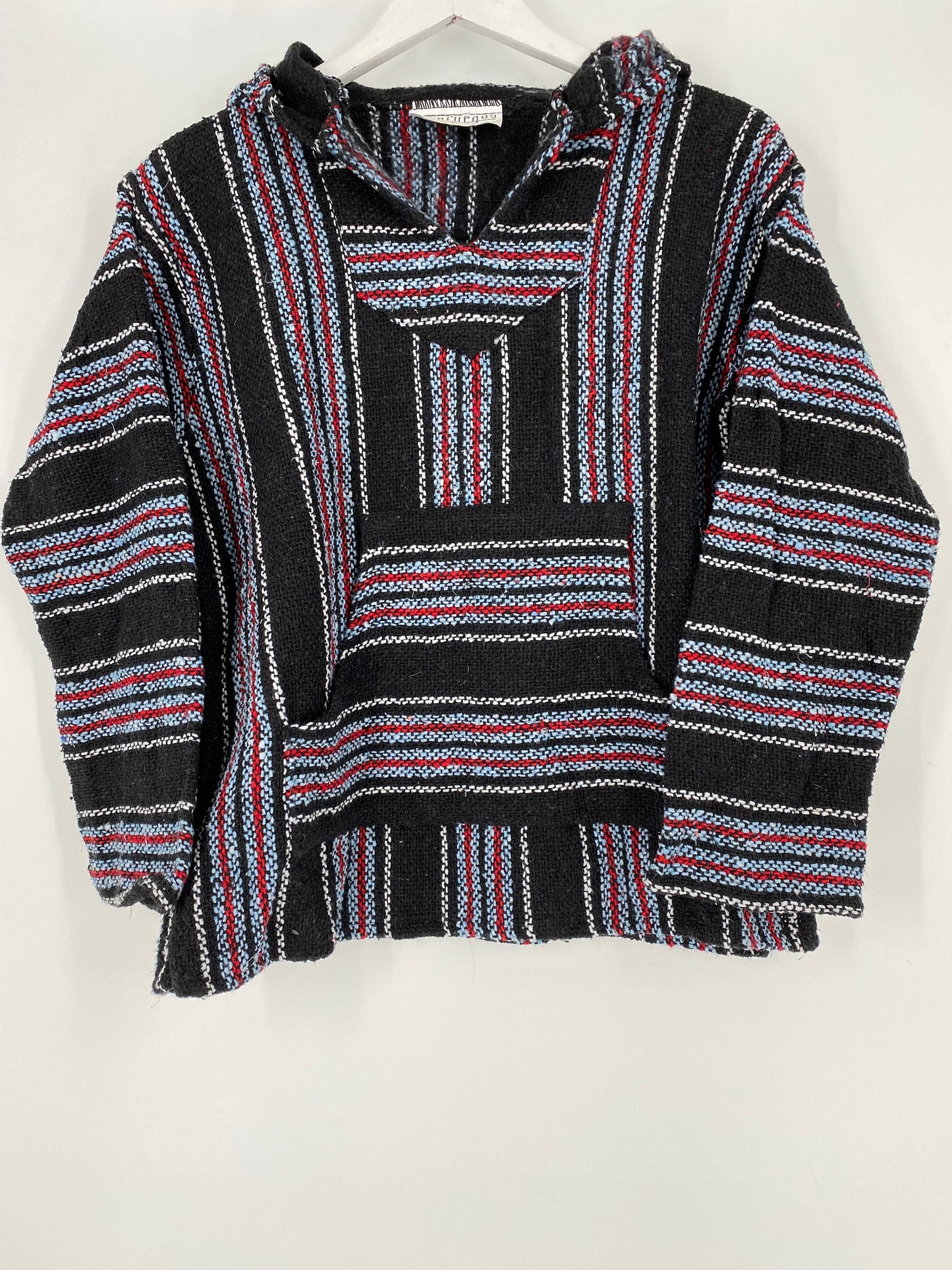 Black Baja Hoodie With Red White & Blue Stripes By Cienfuegos \ Size S \ Please See Item Description And Measurements