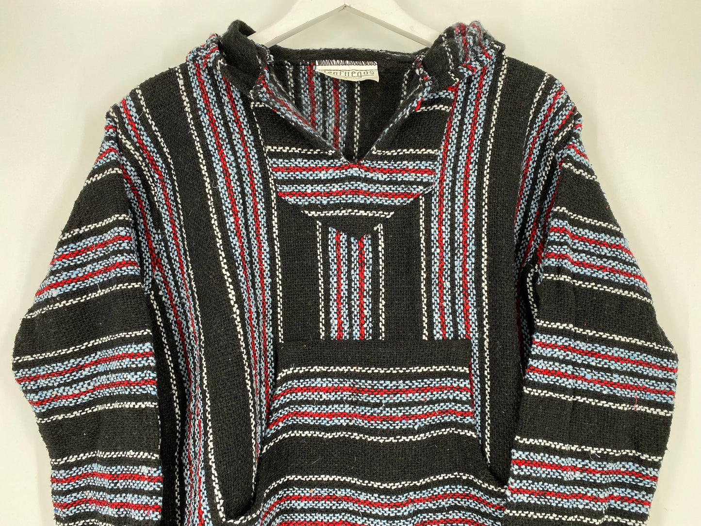 Black Baja Hoodie With Red White & Blue Stripes By Cienfuegos \ Size S \ Please See Item Description And Measurements