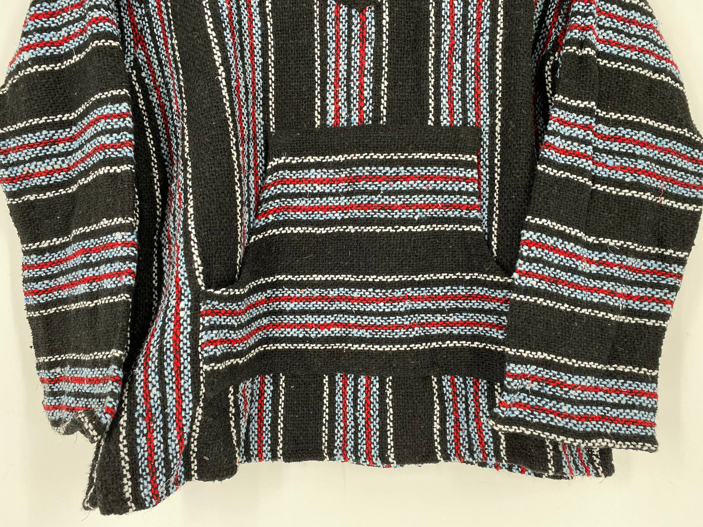 Black Baja Hoodie With Red White & Blue Stripes By Cienfuegos \ Size S \ Please See Item Description And Measurements